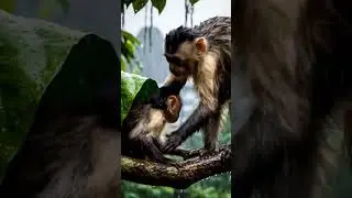 Baby monkey Rio cries in rain, an emotional real story of love, survival. #Rio #Monkey