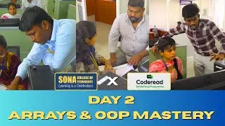 🎓Day 2 Of Sona College Placement Training: Arrays & OOP Concepts! 🚀 #placementtraining  #coding