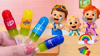 🌈Fresh Rainbow Jelly Recipe🌈How To Make Satisfying Miniature Rainbow Jelly Decorating | Mini Bakery
