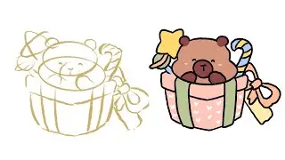 How to draw capybara, with raining ASMR 