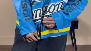 Vanson Leathers Genesis Blue Motorcycle Jacket | Bold Streetwear & Biker Style 2025