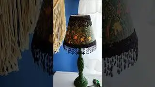 Twisted Granny Altered Art Table Lamp. Fern Green. Victorian-Inspired Shabby Chic Design.