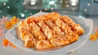 🧀 Cheese Twisted Sticks | savory puff pastry appetizers 🥨