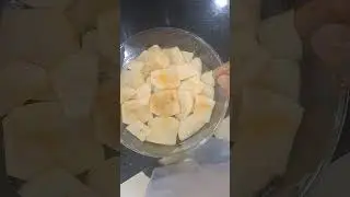 meat tray with potato in the oven