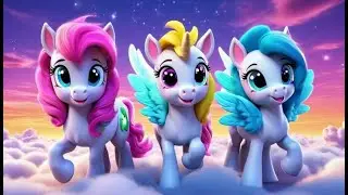 Three Magic Ponies Fly Through Clouds | Magical Kids Song | Nursery Rhymes and Baby Songs