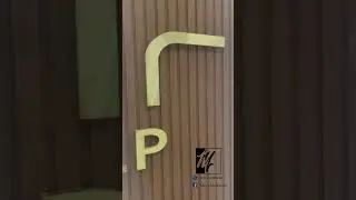 Gold PVD Finish Logo.  #gold #pvd #lasercutting #interiordesign #logo #interiordesign  #pvdcoating