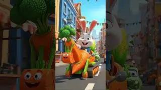 Carrot 🥕 Car | Rabbit Driver | 3D kids Animation #shorts
