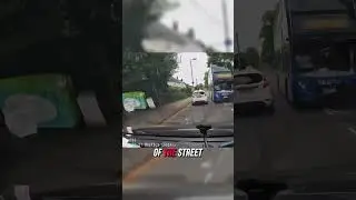 School Bus Speeds Through Traffic as Students Scream  #carcrash #dashcam #buscrash #roadincident
