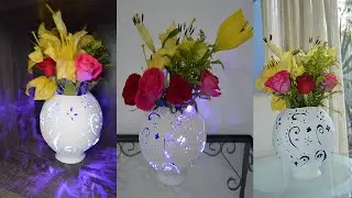 Lámpara-Florero hecho con PAPEL MACHE