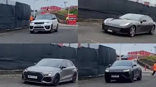 Alejandro Garnacho, Bruno Fernandes, Onana & Manchester United cars arriving for Leicester City