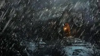 Dark Winter Blizzard Sounds ❄️ Snowstorm Wind White Noise for Sleep & Anxiety Relief