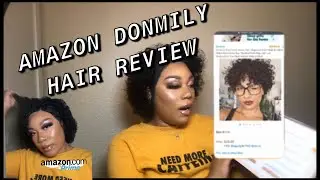 AMAZON DONMILY HAIR REVIEW | DONMILY KINKY CURLY HUMAN HAIR WIG