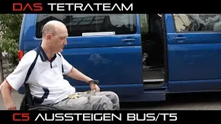 Aussteigen aus einem Bus, Tetraplegiker C5
