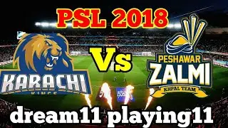 KAR VS PES DREAM 11 TEAM PSL 2018