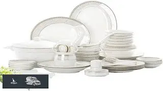 White Round Porcelain Dinnerware Set Dishes Plate Bowl Set Fine Bone China Dinnerware Sets