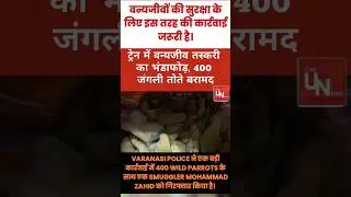 Varanasi Police ने एक बड़ी कार्रवाई में 400 Wild Parrots के साथ एक Smuggler Mohammad Zahid को...