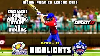 Mumbai Indians Vs Delhi Capitals | Match - 69 Highlights | IPL 2022 | Cricket22 Gameplay