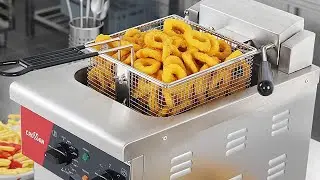 CROSSON 6L Electric Countertop Deep Fryer Extra Large with Drain,Timer,Basket and Lid