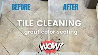Grout Color Sealing | Grout Staining | Tile floor restoration #groutcleaning