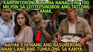 AMA NA NANALO NG 100 MILYON SA LOTTO SINUBOK ANG TATLONG ANAK, NAIYAK SYA NANG ANG BASURERONG ANAK..