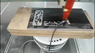 CNC Router with CO2 Laser Head for processing stone