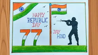 Republic Day Drawing / Happy Republic Day Drawing Easy / Republic Day PosterDrawing / 26 January