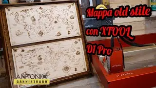 Mappa old style con incisore laser Xtool d1 pro 20 Watt