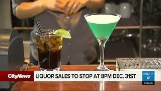 Liquor sales to stop at 8pm on December 31st in B.C.