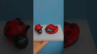 How to make fondant bug | Lady bug fondant #shorts