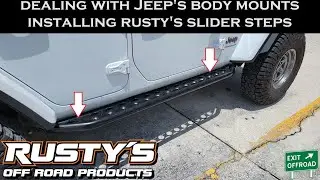 Установка ступенек Rusty's Rock Slider на Jeep Wrangler JL 2018-2023