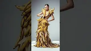 Banana Dress When Nature Becomes Fashion #banana #fashionshow #fashionreels  #sustainablefashion