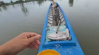 Life in rural Vietnam, catching fish every day on the river