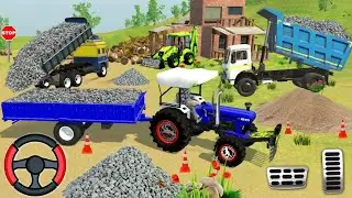 Drive JCB and Uploading 🪨🏗Stone From Dumper🌋 Truck in Game #truck #jcb #tractor #dumper #games