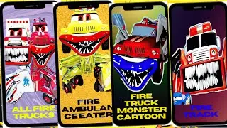All Fire Trucks vs Fire Ambulance Eater vs Fire Truck Monster Cartoon vs Fire Track Tiles Hop EDM RU