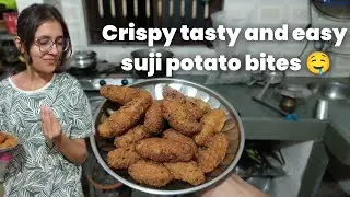 Best snack for 'sham wali craving' | suji potato bites 🤤