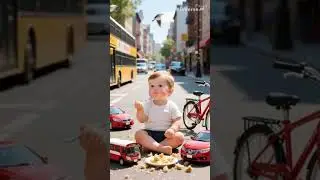 Cutest Food Adventure Ever: Baby Enjoys a Meal Right on the Road #baby