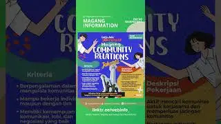 Info Magang Comunity Relations  (Cek Tentang) #magang #shorts