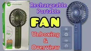 Portable Rechargeable FAN (DP-7633) Hand Fan Unboxing & Overview Price Specification in Details.