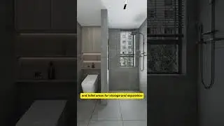 A small bathroom of 4 sqm can also be divided into four areas to separate dry and wet areas.#design