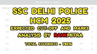 SSC Delhi Police HCM 2025 Expected Cutoff By RankMitra