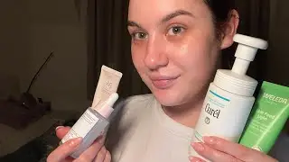Doing my night time skin care 🧴| ASMR (mouth sounds, cupped whispers)