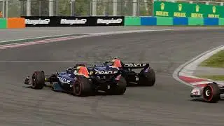 F1 23 : Hungarian GP | Race Start : Overtaking actions in two opposite ways, turn 1 & 2, lap 1 & 2