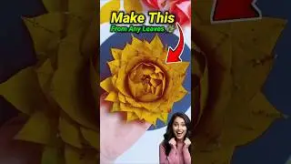 how to make flower 🌹 from any Leaves | patte se ful kaise banaye  #handmade #diy #craftideas #rose