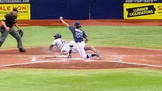 CLE@TB: Conger fields a wild pitch, gets out at home