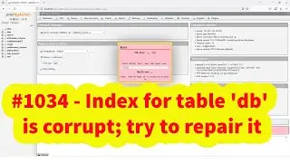 #1034 - Index for table 'db' is corrupt; try to repair it