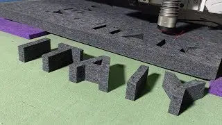 Precision Cutting with Pneumatic Oscillating Knife: 24mm Polyester Fiber Acoustic Panels