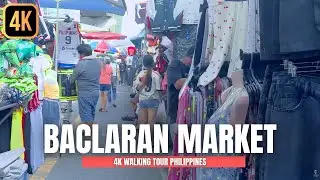 Baclaran Market Bustle Walking Tour: Pasay City, Philippines Shoes & Clothes Bazaar 4K