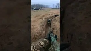In trench #ukraine #army #military #training with #airsoft gun #shoot #страйкбол #україна #рек