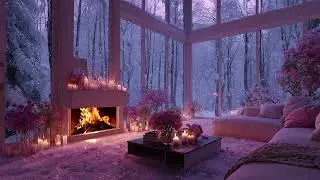 Howling Snow Wind Outside, Warm Fireplace Inside ❄️ Cozy Winter ASMR Ambience | 3H