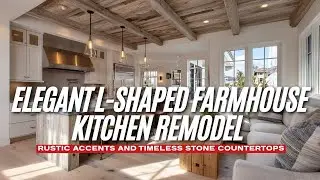 Elegant L Shaped Farmhouse Kitchen Remodel with Rustic Accents and Timeless Stone Countertops 1